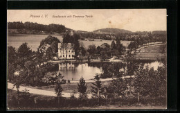 AK Plauen I. V., Stadtpark Mit Tennera-Teich  - Plauen