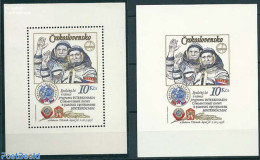 Czechoslovkia 1979 Cosmonauts S/s (with Divided Headphone), Mint NH, Transport - Space Exploration - Autres & Non Classés