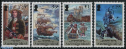 Ascension 2015 William Dapier 4v, Mint NH, Sport - Transport - Diving - Ships And Boats - Diving