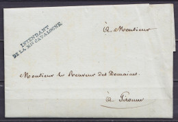 Espagne - L. Datée 29 Décembre 1811 De GERONE Pour Receveur Des Domaines E/V - Griffe "INTENDANT DE LA HAUTE CATALOGNE"  - ...-1850 Préphilatélie