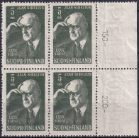 FINNLAND 1945 Mi-Nr. 319 ** MNH Viererblock Seitenrand - Unused Stamps