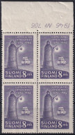 FINNLAND 1946 Mi-Nr. 328 ** MNH Viererblock Oberrand - Unused Stamps