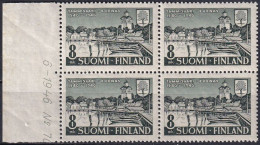 FINNLAND 1946 Mi-Nr. 333 ** MNH Viererblock Seitenrand - Nuovi