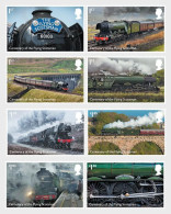 Great Britain United Kingdom 2023 Flying Scotsman Legendary Train Railways Locomotives Set Of 8 Stamps MNH - Nuovi