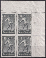 FINNLAND 1947 Mi-Nr. 347 ** MNH Eckrand-Viererblock - Neufs