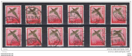 JAPAN:  1971/72  PHEASANT -  80 Y. USED  STAMPS  -  REP. 12  EXEMPLARY  -  YV/TELL. 1036 - Gebruikt