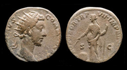 Commodus AE Dupondius Providentia Standing Left - Les Antonins (96 à 192)