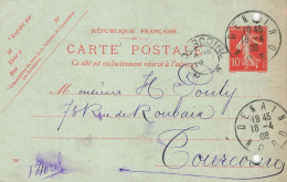 E682 Entier Postal Carte Lettre Verreries De Denain - Precursor Cards