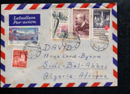 TCHECOSLOVAQUIE AFFRANCHISSEMENT COMPOSE SUR LETTRE AVION POUR L'ALGERIE 1961 - Lettres & Documents