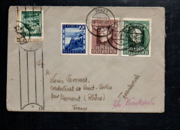 AUTRICHE AFFRANCHISSEMENT COMPOSE SUR LETTRE POUR LA FRANCE 1947 - Covers & Documents