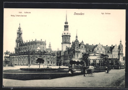 AK Dresden, Kath. Hofkirche, König Johann Denkmal, Kgl. Schloss  - Dresden