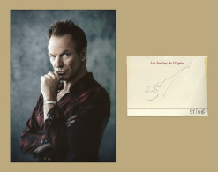 Sting - The Police - Carte De Restaurant Signée En Personne + Photo - 70s - Sänger Und Musiker