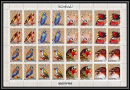 Manama - 3133C/ N° 1040/1047 A Oiseaux Bird Birds Perroquets Parrots Rapaces Prey ** MNH Feuille Complete (sheet) - Perroquets & Tropicaux