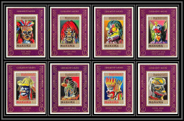 Manama - 3044/ N° 725/732 Deluxe Miniature Sheets Masques Masks ** MNH 1972 Congo Katanga Japan - Costumes