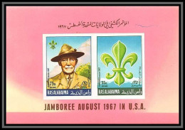 Ras Al Khaima - 588b Bloc BF N° 34 Color Error Variété Scouts World Scout Jamboree Idaho 1967 Non Dentelé ** MNH Imperf - Ras Al-Khaima