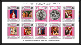 Yemen Royaume (kingdom) - 4177 N°668/677 B Argent Silver Pape Pope Paul 6 Jerusalem Neuf ** MNH 1969 Non Dentelé Imperf - Christianisme