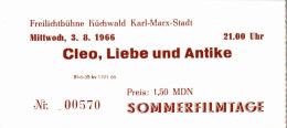 H2800 - Freilichtbühne Küchwald Karl Marx Stadt Eintrittskarte Sommerfilmtage Kino DDR - Tickets D'entrée