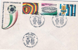 1990-busta Affrancata 3 Valori "Italia 90^ ",annullo Figurativo Verona,Stadio Be - 1981-90: Poststempel