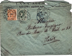 1899-busta Un Pò Sciupata Diretta In Francia Affrancata 5c.+20c.Umberto I (franc - Poststempel