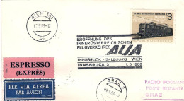 1963-Autriche Osterreich Austria Innsbruck Salzburg Wien Innsbruck 2 AUA Affranc - Sonstige & Ohne Zuordnung