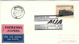 1963-Autriche Osterreich Austria Innsbruck Salzburg Wien Innsbruck 2 AUA Affranc - Sonstige & Ohne Zuordnung