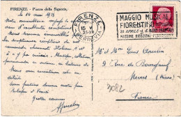 1935-Maggio Musicale Fiorentino Annullo Meccanico Su Cartolina Firenze Piazza De - Firenze (Florence)