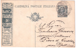 1921--intero Pubblicitario 15c. Banca Italiana Di Sconto Cat.Filagrano R3 A Viag - Stamped Stationery