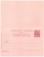 1906-La Canea Cartolina Postale Con Risposta 7,5c.+7,5c. Varieta' Millesimo 04 S - La Canea