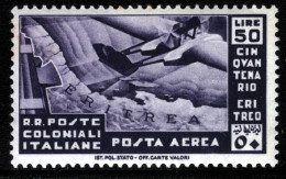1933-Emissioni Generali (MNH=**) Posta Aerea L.50 Cinquantenario Eritreo, Puntin - General Issues