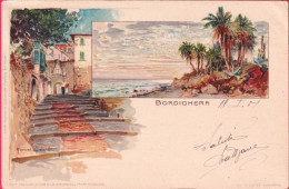 1901-Bordighera Due Vedute, Viaggiata - Imperia