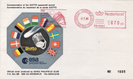 1985-Olanda Busta Commemorativa Lancio Ariane V14 Dal Cosmodromo Di Kourou (Guya - Poststempels/ Marcofilie