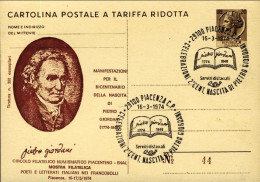 1974-L.20 Cartolina Postale A Tariffa Ridotta Per Bicentenario Nascita Pietro Gi - Ganzsachen