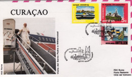 1990-Curacao Volo Papale Di Rientro Willemstadt Citta' Del Vaticano Di S.S.Giova - Curaçao, Antilles Neérlandaises, Aruba