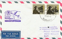 1967-Germania DDR Volo Interflug Lipsia-Roma Del 3 Marzo Per La Fiera Di Lipsia - Storia Postale