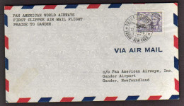 1946-Cecoslovacchia I^volo Praga-Gander (Newfoundland)annullo Speciale Praha-N.Y - Aerogramas