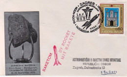 1970-Jugoslavia Razzogramma Raketom By Racket Mit Rakete Zagreb Oborovo - Poste Aérienne