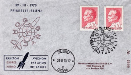1970-Jugoslavia Razzogramma Primislje Slunj Con Cachet Hog Iaf Jars Raketom Mit  - Airmail