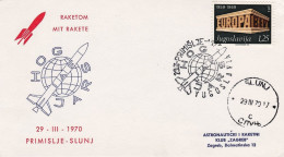 1970-Jugoslavia Cartoncino Con Cachet Hog Iaf Jars Raketom Mit Rakete - Poste Aérienne
