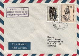 1965-Jugoslavia Prvi Let Austrian Airlines OS 602 Sofijia Beograd Bec - Airmail