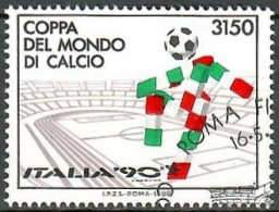 Italien 1988, MiNr. 2049; Fußball-Weltmeisterschaft 1990, Gestempelt; Alb. 05 - 1981-90: Oblitérés