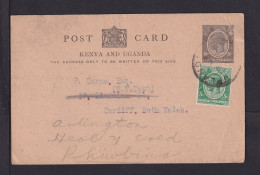 1932 - 10 C. Ganzsache Mit Zufrankatur Ab UPLANDS Nach Cardiff - Kenya & Ouganda