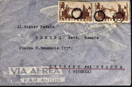 1938-Eritrea Lettera Comando Milizia Nazionale Della Strada Affrancata Due PA. 7 - Eritrea