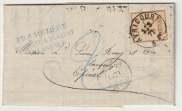 1297p - Cachet POSTES EPINAL 1871 - AVRICOURT Pour EPINAL Vosges -  1 Mars 71 - Sur 10 Ctes Alsace Lorraine -Taxe 2 - - Krieg 1870