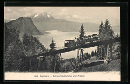 AK Rigi, Rigibahn Auf Der Schnurtobelbrücke Und Pilatus  - Other & Unclassified