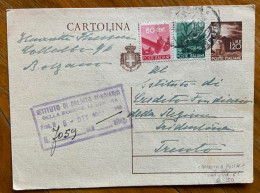 LUOGOTENENZA - TRICOLORE  SU C.P. L.1,20 + 80 C. + L.1 -  PER TRENTO IL 5/10/1946 - Storia Postale