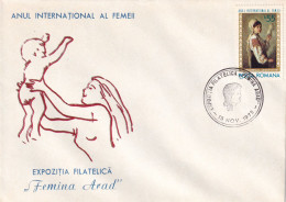 A24852 - International Year Of Women Postal Cover Romania 1975 - Giorno Della Mamma