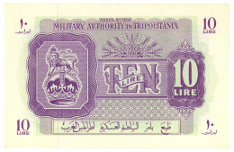 10 LIRE OCCUPAZIONE INGLESE TRIPOLITANIA MILITARY AUTHORITY 1943 QFDS - Occupazione Alleata Seconda Guerra Mondiale