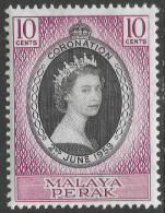 Perak (Malaysia). 1953 QEII Coronation. 10c MH. SG 149. M5155 - Perak