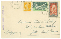 P3506 - FRANCE . 13.8.24, LILLE TO BELGIUM, 45CT FRANKING COMPOSED BY 2 OLYMPIC STAMPS AND A 5 CT. CERES DEFINITIVE. - Zomer 1924: Parijs
