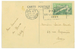 P3516 - FRANCE , 17.6.24, DURING GAMES, LE HAVRE SLOGAN CANCEL (RARE) 10 CENT, POST CARD DOMESTIC RATE. - Verano 1924: Paris